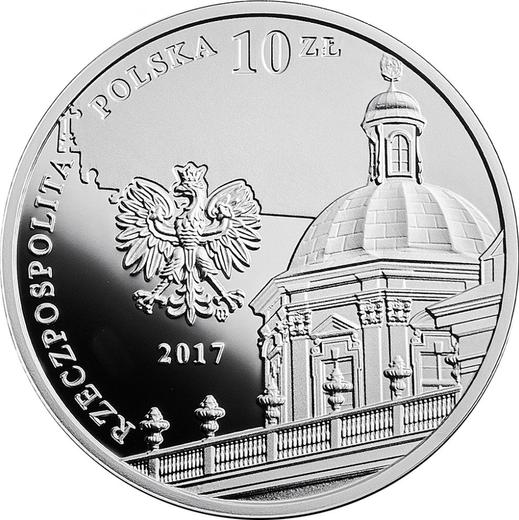 Аверс монеты - 10 злотых 2017 года MW "200 лет Национальному Институту Имени Оссолинских" - цена серебряной монеты - Польша, III Республика после деноминации