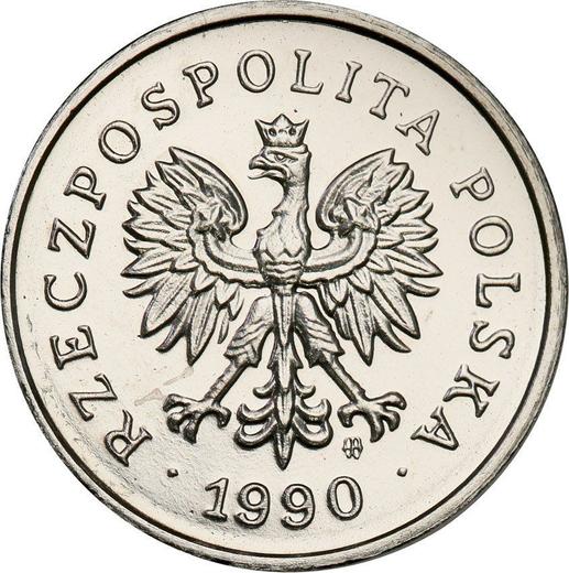 Аверс монеты - Пробные 2 гроша 1990 года Никель - цена  монеты - Польша, III Республика после деноминации