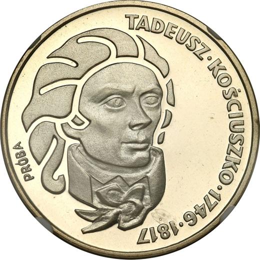 Reverso Pruebas 100 eslotis 1976 MW "Bicentenario de la muerte de Tadeusz Kościuszko" Plata - valor de la moneda de plata - Polonia, República Popular