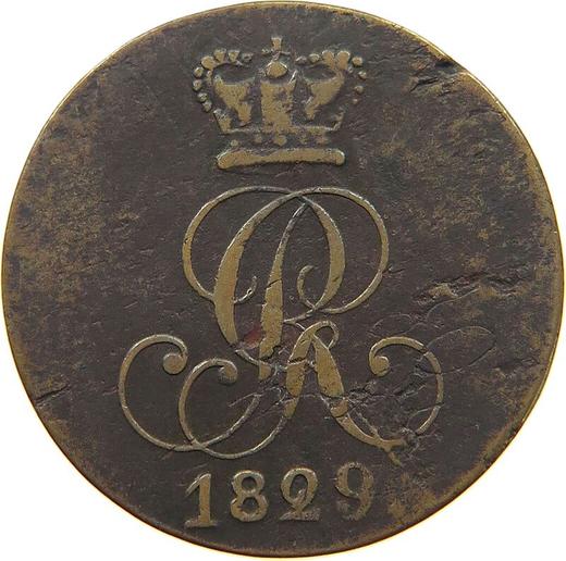 Аверс монеты - 2 пфеннига 1829 года C - цена  монеты - Ганновер, Георг IV