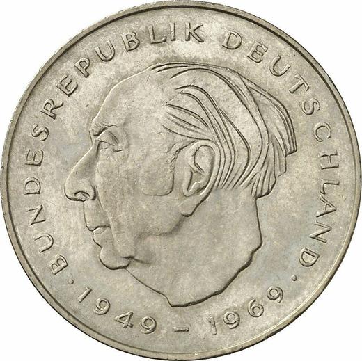 Аверс монеты - 2 марки 1980 года J "Теодор Хойс" - цена  монеты - Германия, ФРГ