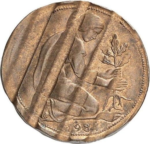 Reverso 50 Pfennige 1984 F Hierro Hierro cubierto con cobre - valor de la moneda  - Alemania, RFA