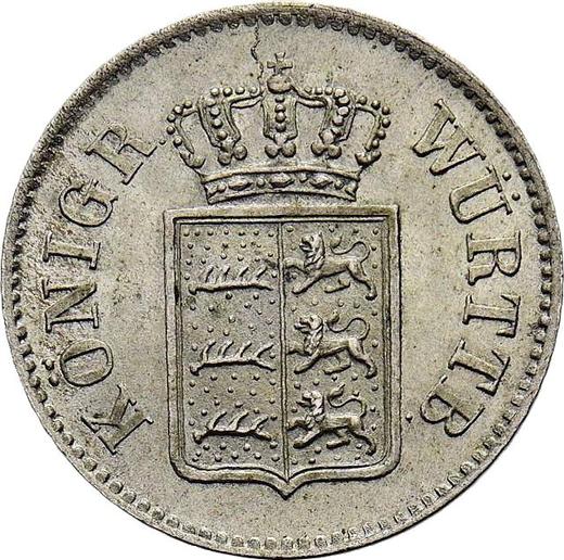 Anverso 3 kreuzers 1856 - valor de la moneda de plata - Wurtemberg, Guillermo I