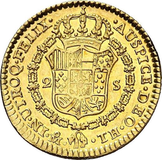 Rewers monety - 2 escudo 1807 Mo TH - cena złotej monety - Meksyk, Karol IV