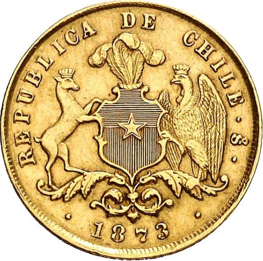 Аверс монеты - 2 песо 1873 года So - цена золотой монеты - Чили, Республика