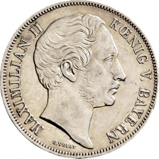 Awers monety - 1 gulden 1850 - cena srebrnej monety - Bawaria, Maksymilian II