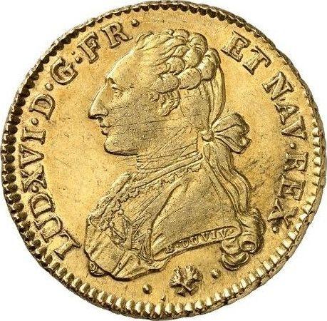 Аверс монеты - Двойной луидор 1775 года L Байонна - цена золотой монеты - Франция, Людовик XVI