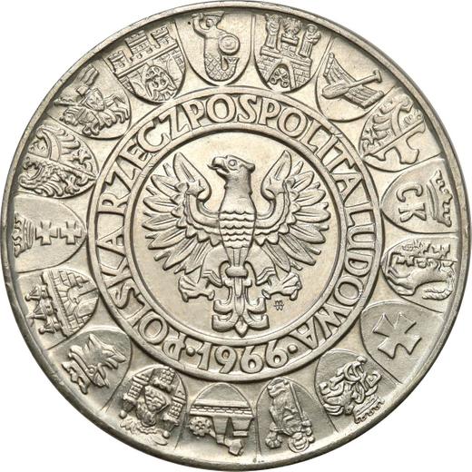 Anverso Pruebas 100 eslotis 1966 MW "Miecislao y Dabrowka" Plata - valor de la moneda de plata - Polonia, República Popular