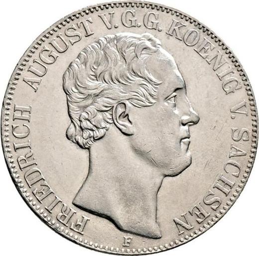 Аверс монеты - 2 талера 1849 года F - цена серебряной монеты - Саксония-Альбертина, Фридрих Август II