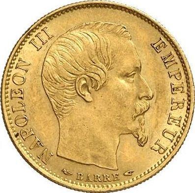 Awers monety - 10 franków 1855 A "Mała średnica" Paryż - cena złotej monety - Francja, Napoleon III