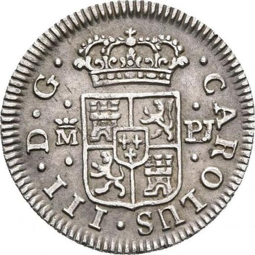Avers 1/2 Real (Medio Real) 1766 M PJ - Silbermünze Wert - Spanien, Karl III