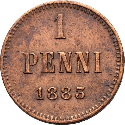 Rewers monety - 1 penni 1883 - cena  monety - Finlandia, Wielkie Księstwo