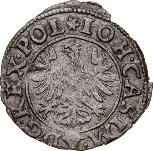 Реверс монеты - Денарий 1653 года - цена серебряной монеты - Польша, Ян II Казимир