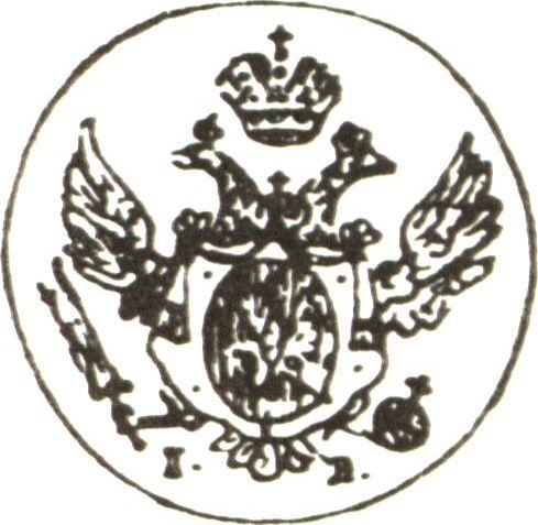 Anverso 1 grosz 1815 IB "Cola corta" Reacuñación - valor de la moneda  - Polonia, Zarato de Polonia