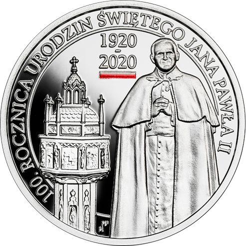 Rewers monety - 10 złotych 2020 "100 rocznica urodzin Świętego Jana Pawła II" - cena srebrnej monety - Polska, III RP po denominacji