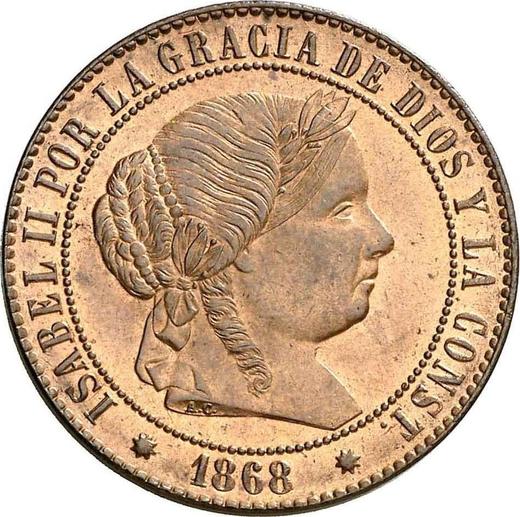 Obverse 2 1/2 Céntimos de Escudo 1868 OM 8-pointed star -  Coin Value - Spain, Isabella II