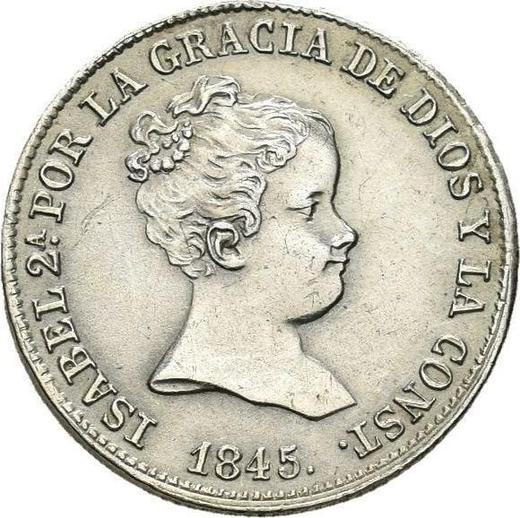 Аверс монеты - 1 реал 1845 года S RD - цена серебряной монеты - Испания, Изабелла II