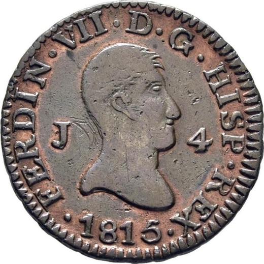 Anverso 4 maravedíes 1815 J - valor de la moneda  - España, Fernando VII