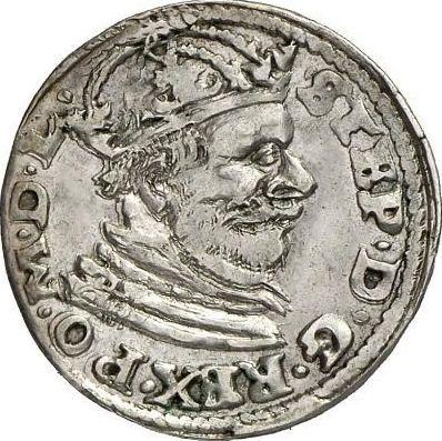 Аверс монеты - Трояк (3 гроша) 1585 года - цена серебряной монеты - Польша, Стефан Баторий