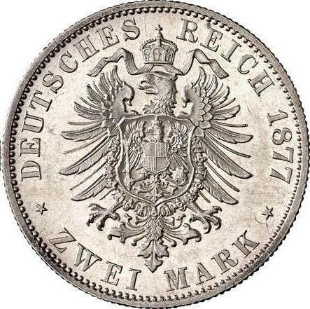 Reverso 2 marcos 1877 B "Prusia" - valor de la moneda de plata - Alemania, Imperio alemán
