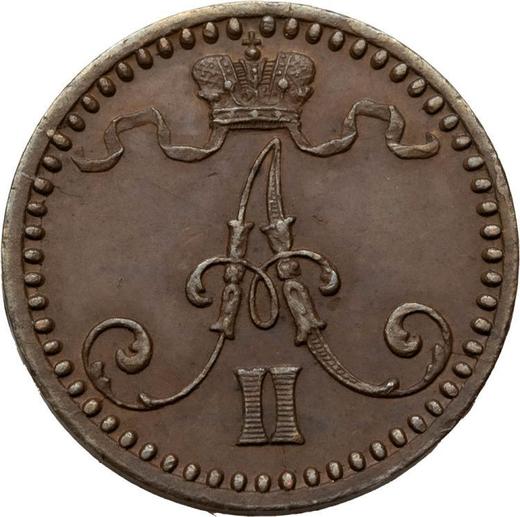 Аверс монеты - 1 пенни 1869 года - цена  монеты - Финляндия, Великое княжество