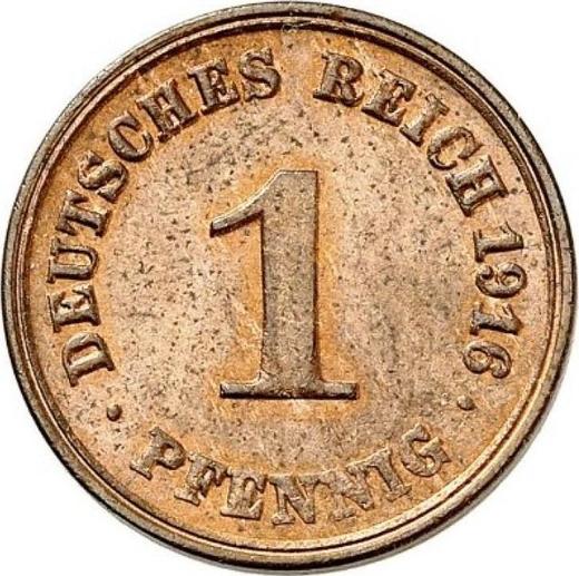 Аверс монеты - 1 пфенниг 1916 года F "Тип 1890-1916" - цена  монеты - Германия, Германская Империя