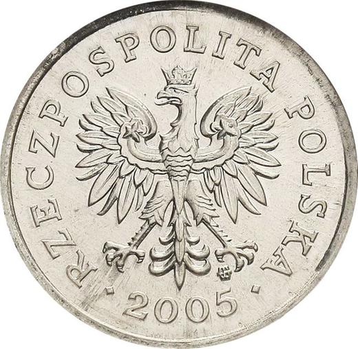 Аверс монеты - Пробные 5 грошей 2005 года Медно-никель - цена  монеты - Польша, III Республика после деноминации