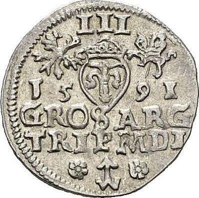 Rewers monety - Trojak 1591 "Litwa" - cena srebrnej monety - Polska, Zygmunt III