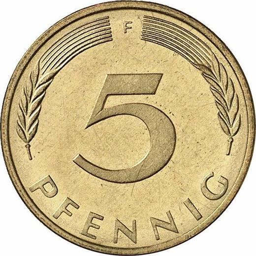 Аверс монеты - 5 пфеннигов 1975 года F - цена  монеты - Германия, ФРГ