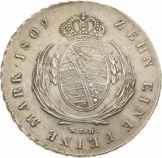 Реверс монеты - Талер 1809 года S.G.H. - цена серебряной монеты - Саксония-Альбертина, Фридрих Август I