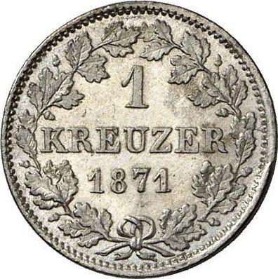 Reverso 1 Kreuzer 1871 - valor de la moneda de plata - Hesse-Darmstadt, Luis III