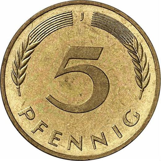 Аверс монеты - 5 пфеннигов 1985 года J - цена  монеты - Германия, ФРГ