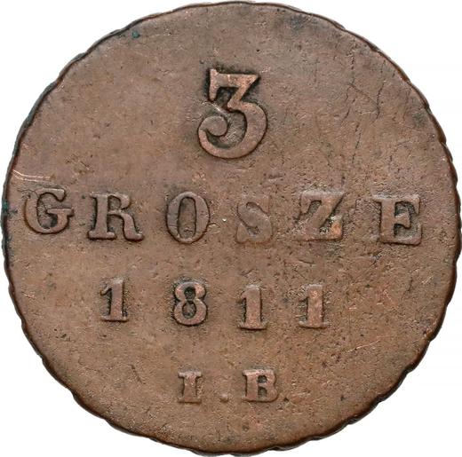 Реверс монеты - 3 гроша 1811 года IB - цена  монеты - Польша, Варшавское герцогство