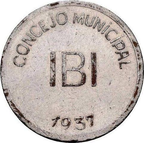 Anverso 1 peseta 1937 "Ibi" - valor de la moneda  - España, II República