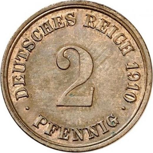 Anverso 2 Pfennige 1910 G "Tipo 1904-1916" - valor de la moneda  - Alemania, Imperio alemán