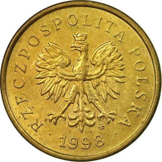 Anverso 2 groszy 1998 MW - valor de la moneda  - Polonia, República moderna