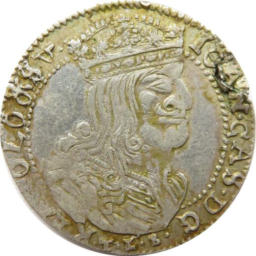 Anverso Szostak (6 groszy) 1668 TLB "Lituania" - valor de la moneda de plata - Polonia, Juan II Casimiro