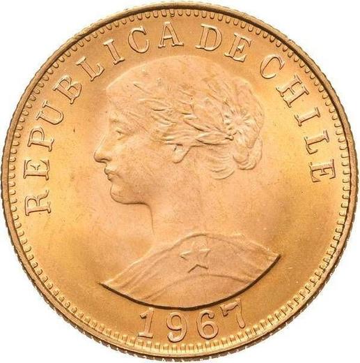 Аверс монеты - 50 песо 1967 года So - цена золотой монеты - Чили, Республика