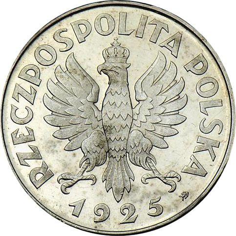 Аверс монеты - Пробные 5 злотых 1925 года ⤔ "Ободок 81 точка" Серебро PROOF - цена серебряной монеты - Польша, II Республика