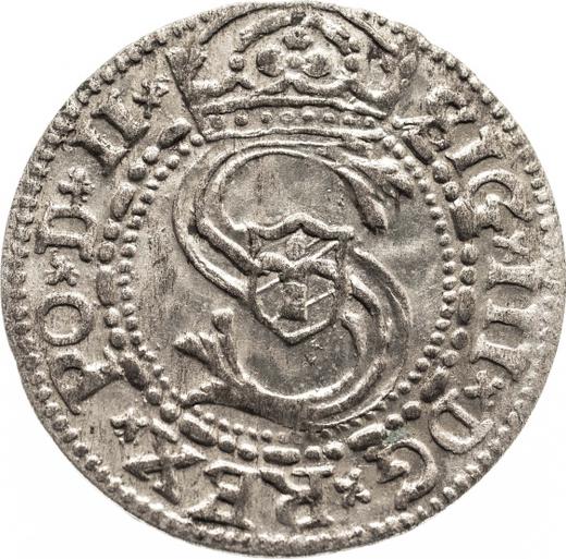 Аверс монеты - Шеляг 1606 года "Рига" - цена серебряной монеты - Польша, Сигизмунд III Ваза