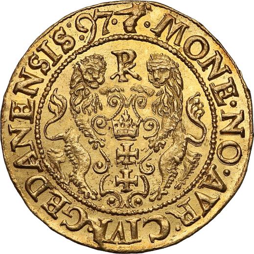 Реверс монеты - Дукат 1597 года "Гданьск" - цена золотой монеты - Польша, Сигизмунд III Ваза
