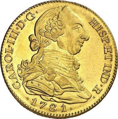 Аверс монеты - 4 эскудо 1781 года M PJ - цена золотой монеты - Испания, Карл III
