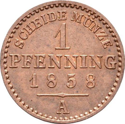 Reverso 1 Pfennig 1858 A - valor de la moneda  - Prusia, Federico Guillermo IV
