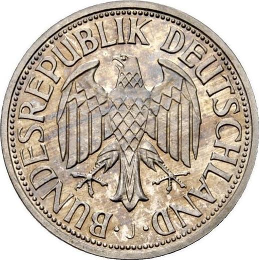 Реверс монеты - 1 марка 1957 года J - цена  монеты - Германия, ФРГ