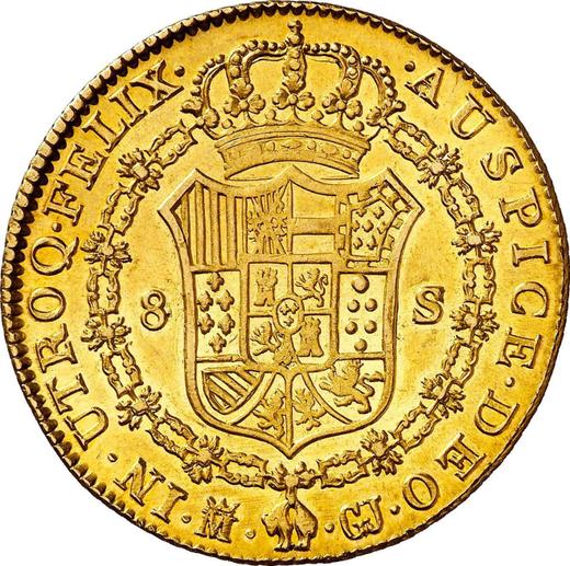 Revers 8 Escudos 1819 M GJ - Goldmünze Wert - Spanien, Ferdinand VII