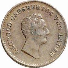 Аверс монеты - 1 крейцер 1837 года D - цена  монеты - Баден, Леопольд