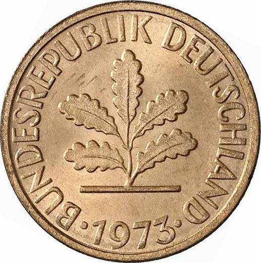 Reverso 1 Pfennig 1973 F - valor de la moneda  - Alemania, RFA