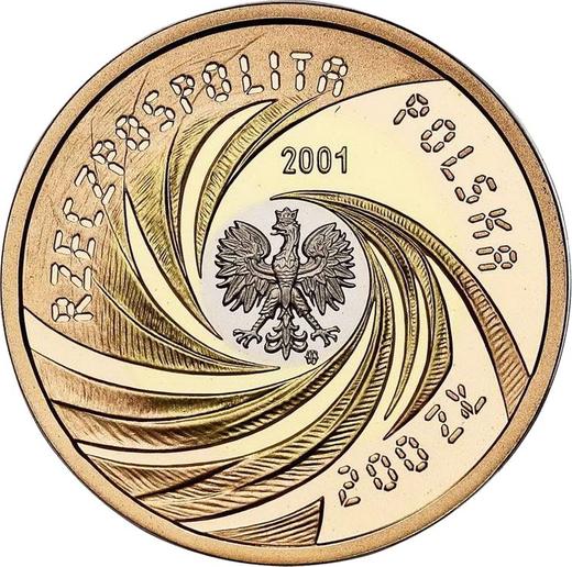 Anverso 200 eslotis 2001 MW NR "Año 2001" - valor de la moneda de oro - Polonia, República moderna
