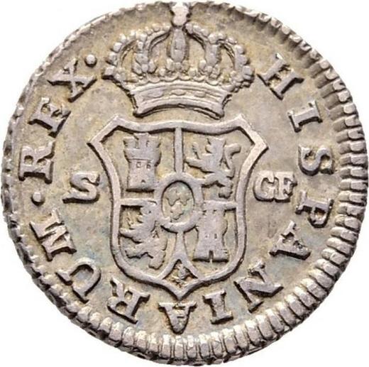Реверс монеты - 1/2 реала 1778 года S CF - цена серебряной монеты - Испания, Карл III