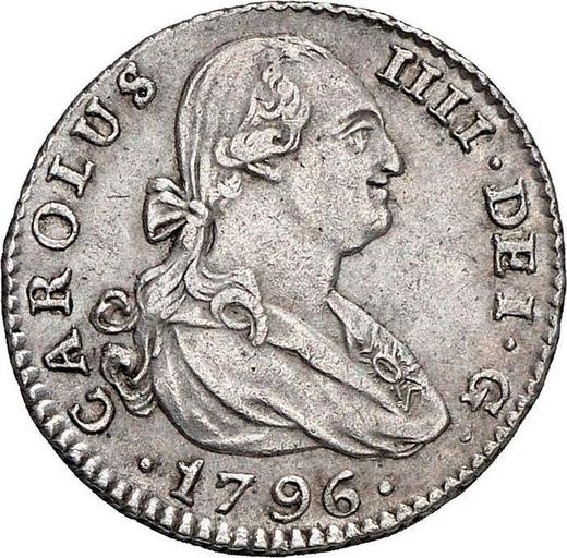 Аверс монеты - 1 реал 1796 года S CN - цена серебряной монеты - Испания, Карл IV